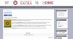 Desktop Screenshot of hispaniasacra.revistas.csic.es