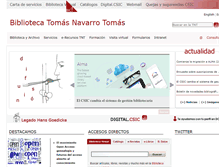 Tablet Screenshot of biblioteca.cchs.csic.es